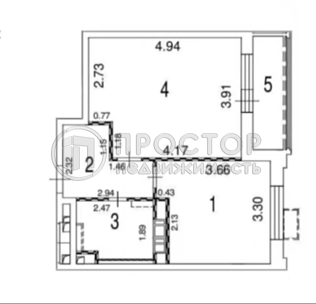 1-комнатная квартира, 39.4 м² - фото 6