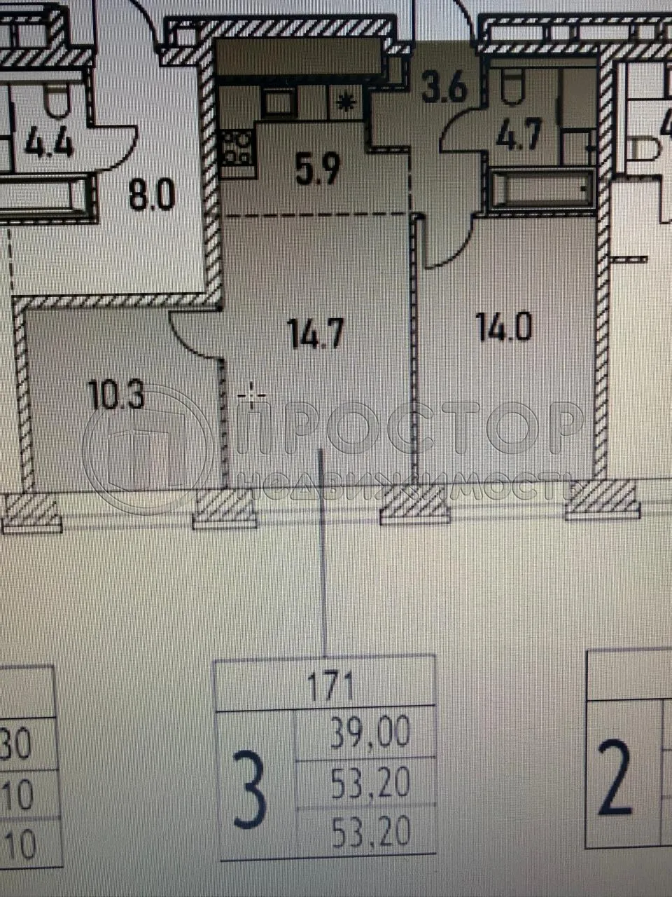 2-комнатная квартира, 53.2 м² - фото 19