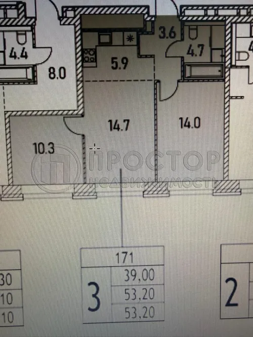 2-комнатная квартира, 53.2 м² - фото 19
