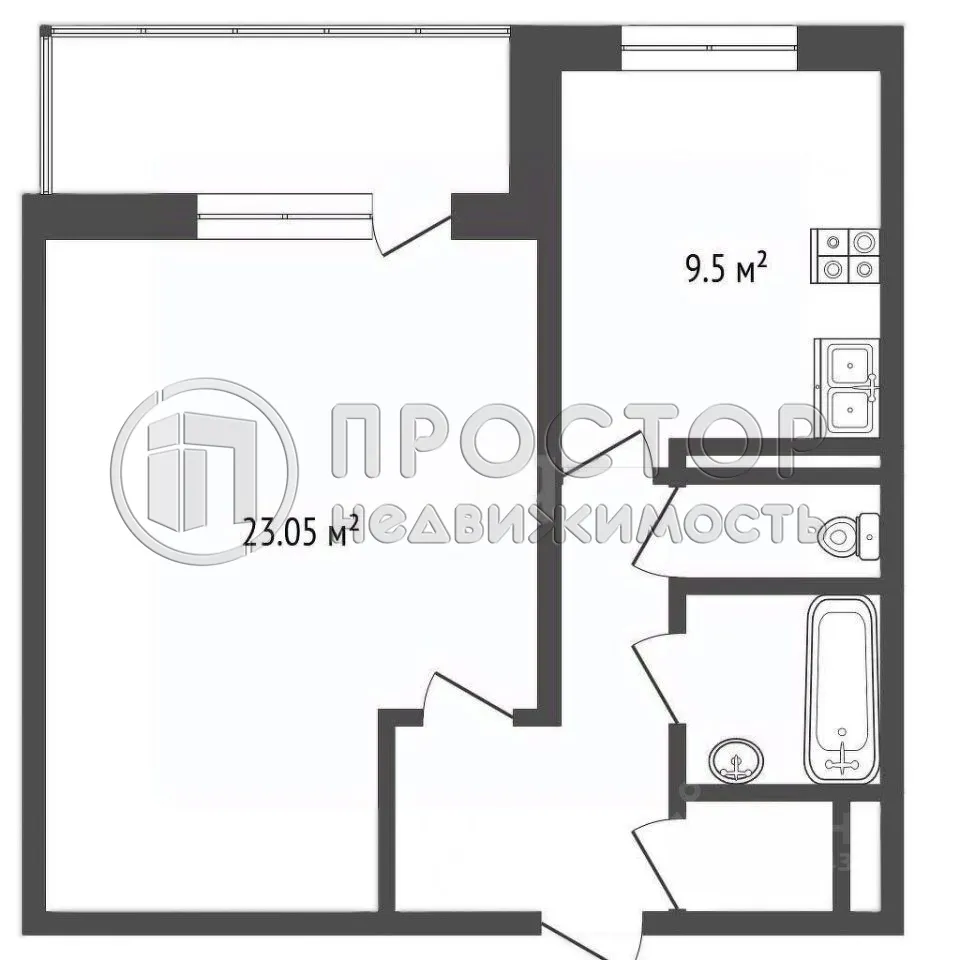 1-комнатная квартира, 46 м² - фото 26