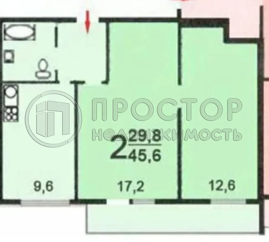 2-комнатная квартира, 46.5 м² - фото 31