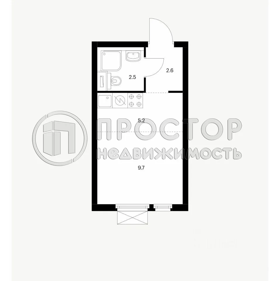 Студия, 20 м² - фото 12