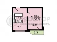 1-комнатная квартира, 38 м² - фото 43