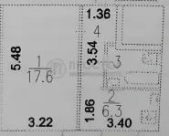1-комнатная квартира, 34.5 м² - фото 18
