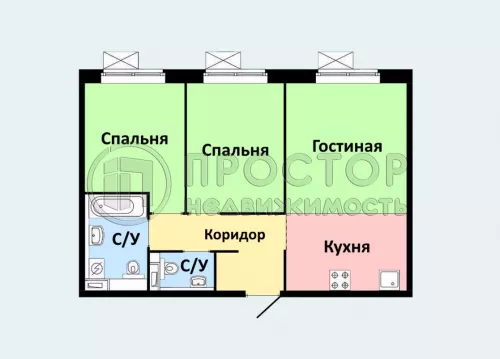 3-комнатная квартира, 54 м² - фото 13