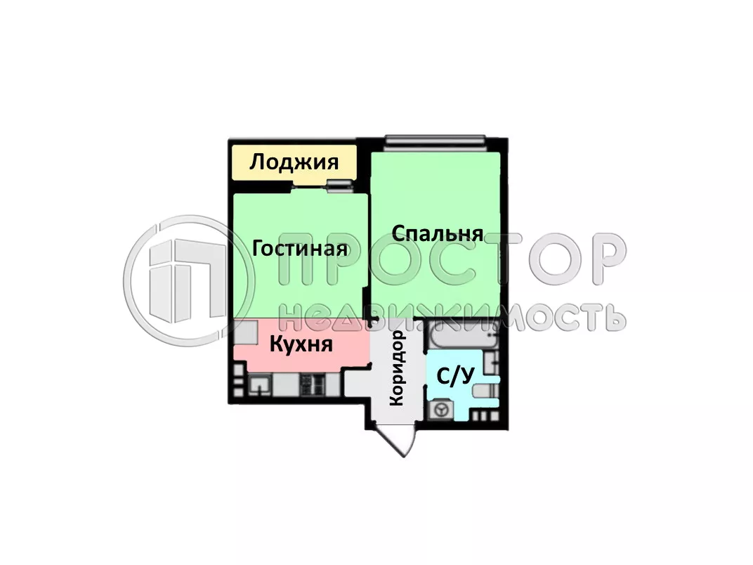 1-комнатная квартира, 37 м² - фото 13