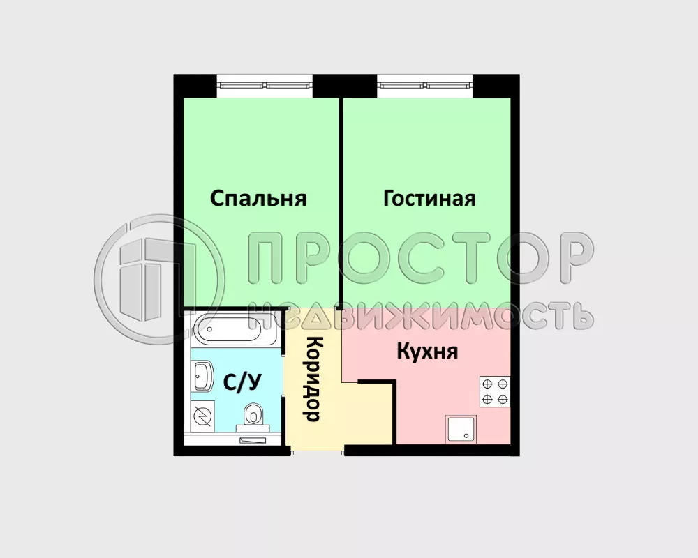 1-комнатная квартира, 36 м² - фото 17