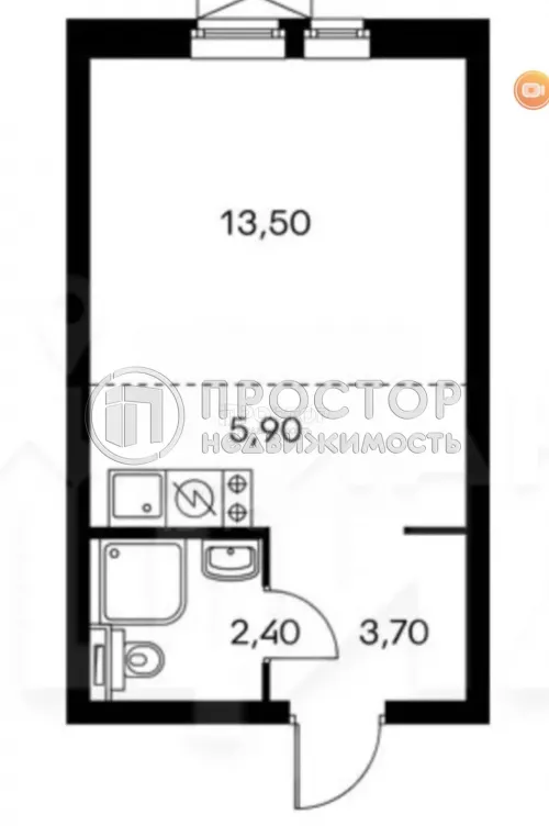 Студия, 25.6 м² - фото 30