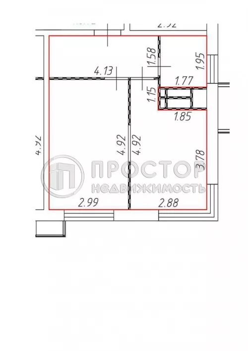 1-комнатная квартира, 36.7 м² - фото 29