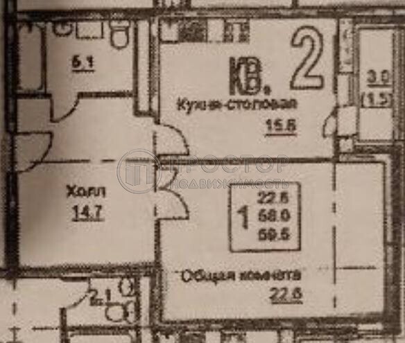 2-комнатная квартира, 58.8 м² - фото 10