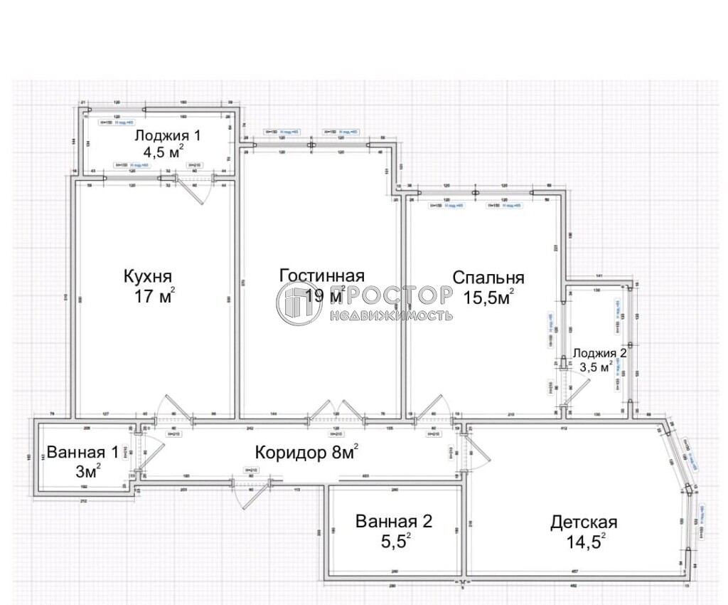 3-комнатная квартира, 94.5 м² - фото 3