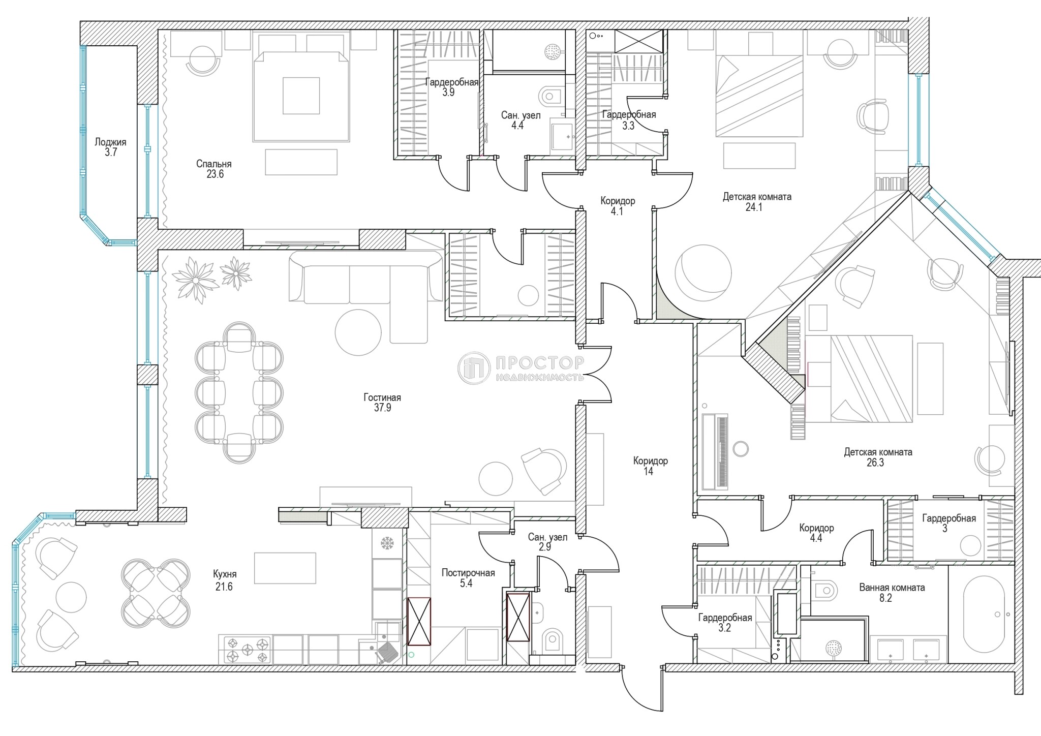 4-комнатная квартира, 191.2 м² - фото 19