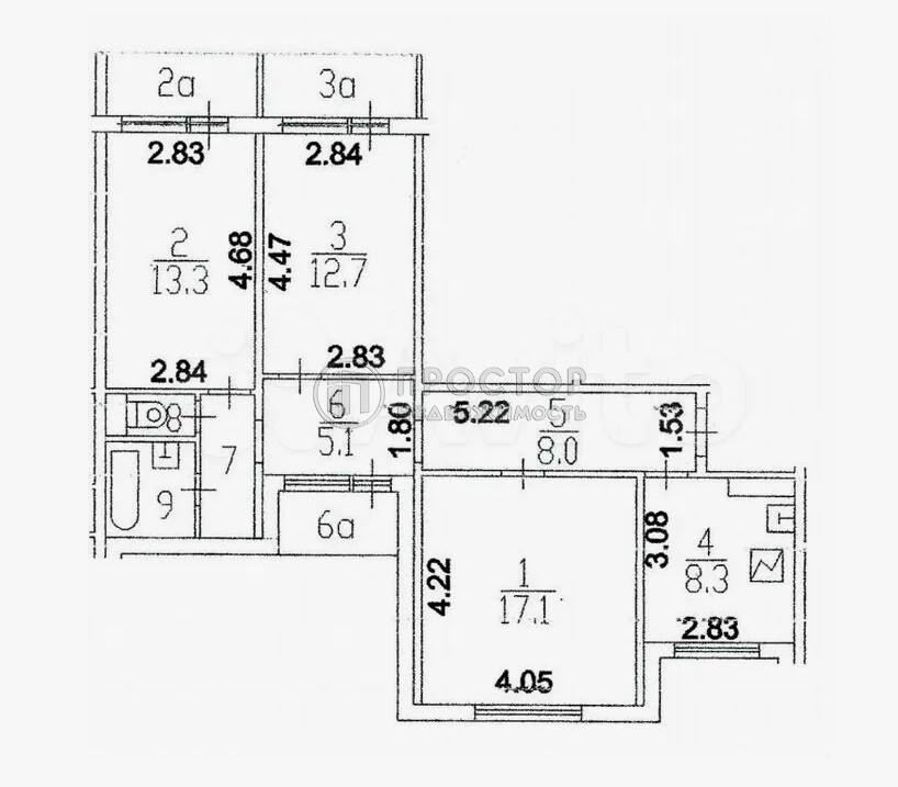 3-комнатная квартира, 72.9 м² - фото 33