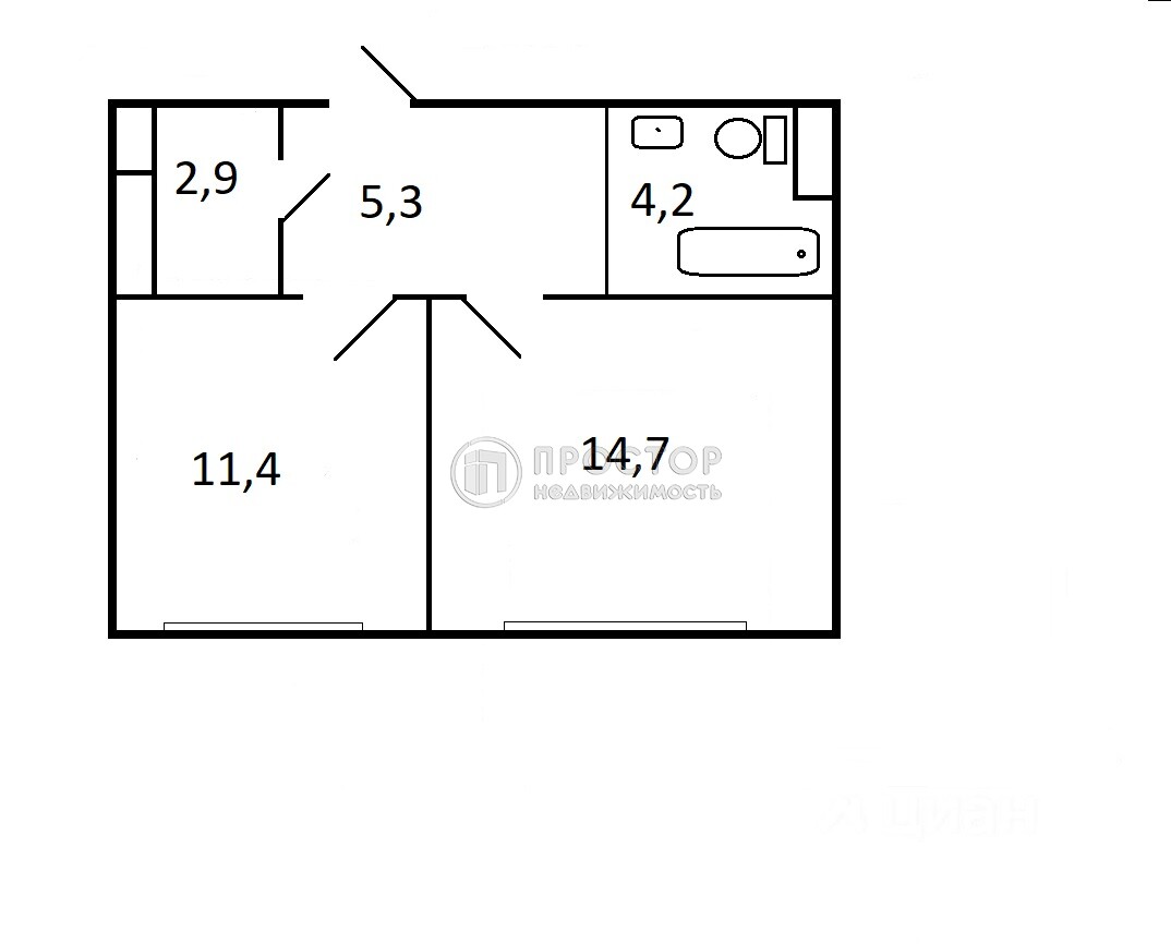 1-комнатная квартира, 38.5 м² - фото 80