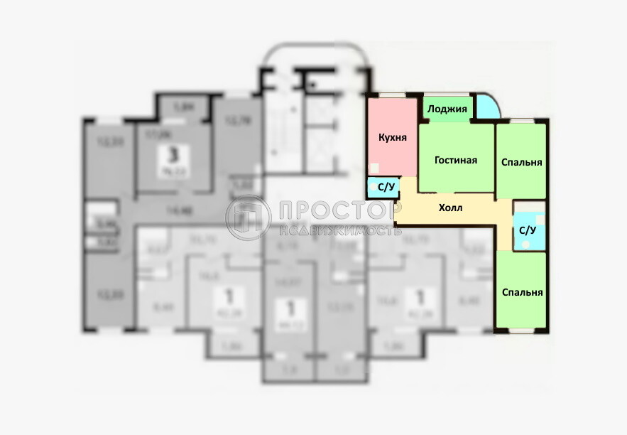 3-комнатная квартира, 80 м² - фото 17