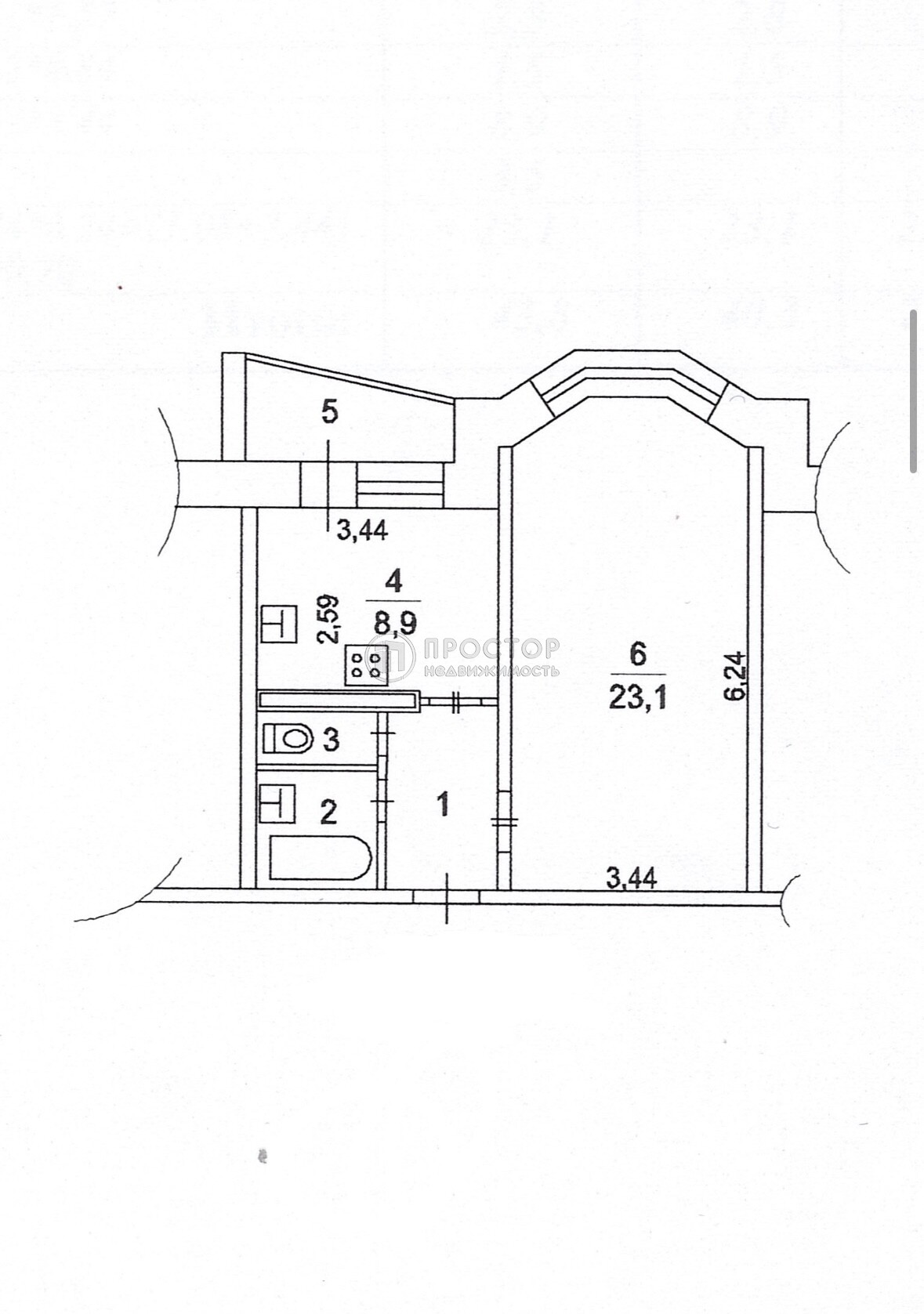 1-комнатная квартира, 40.3 м² - фото 31