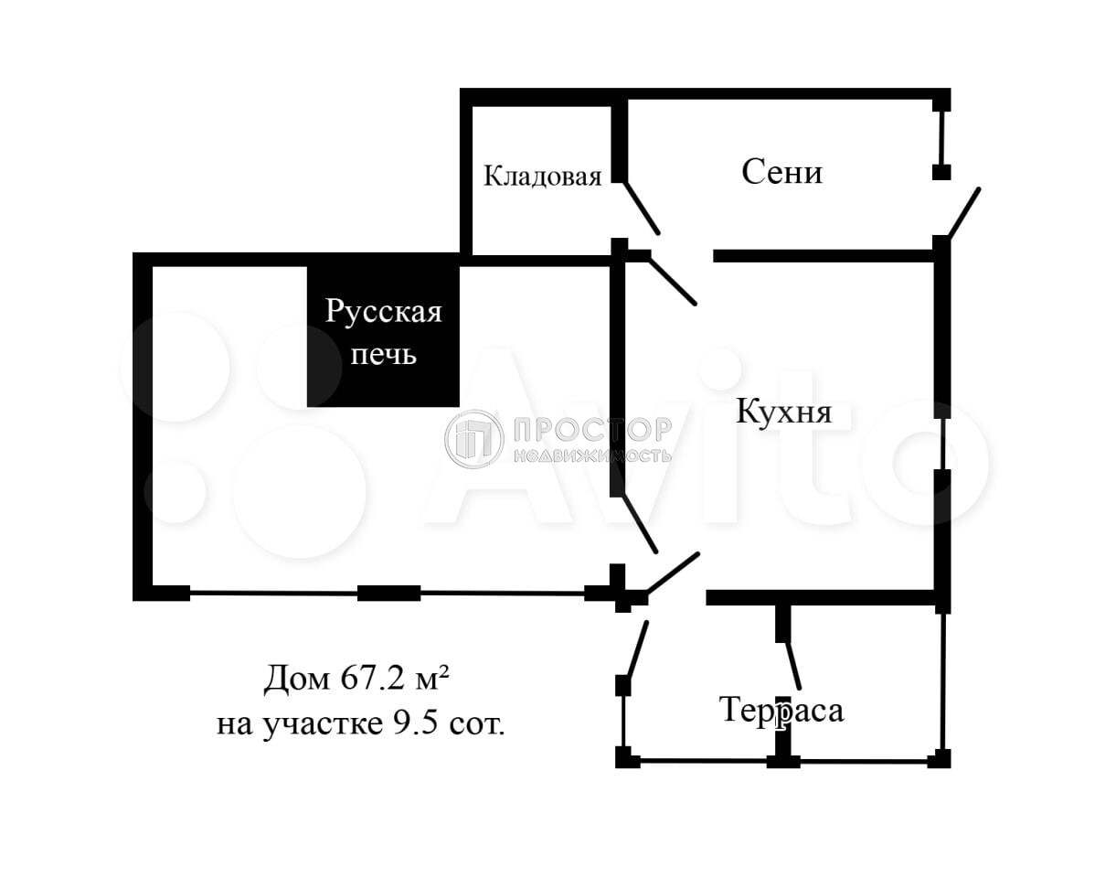 часть дома, 67 м² - фото 49