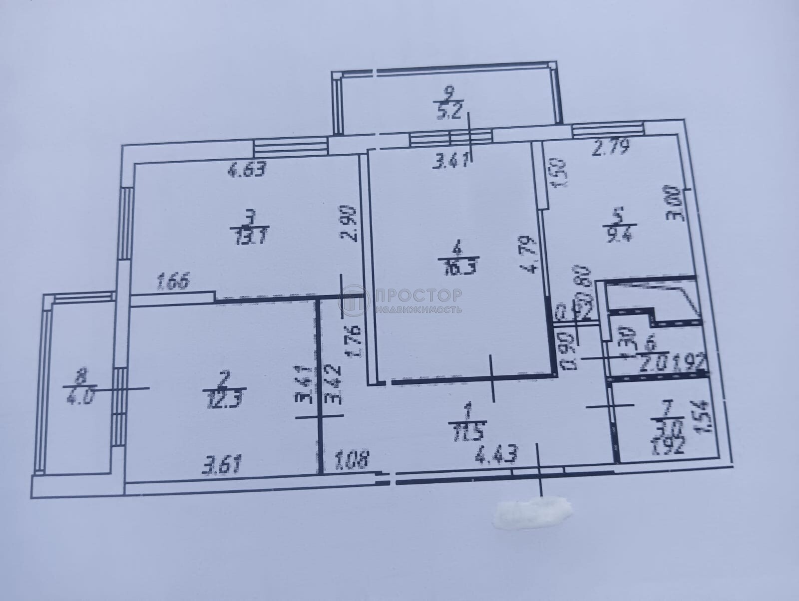 3-комнатная квартира, 77 м² - фото 12