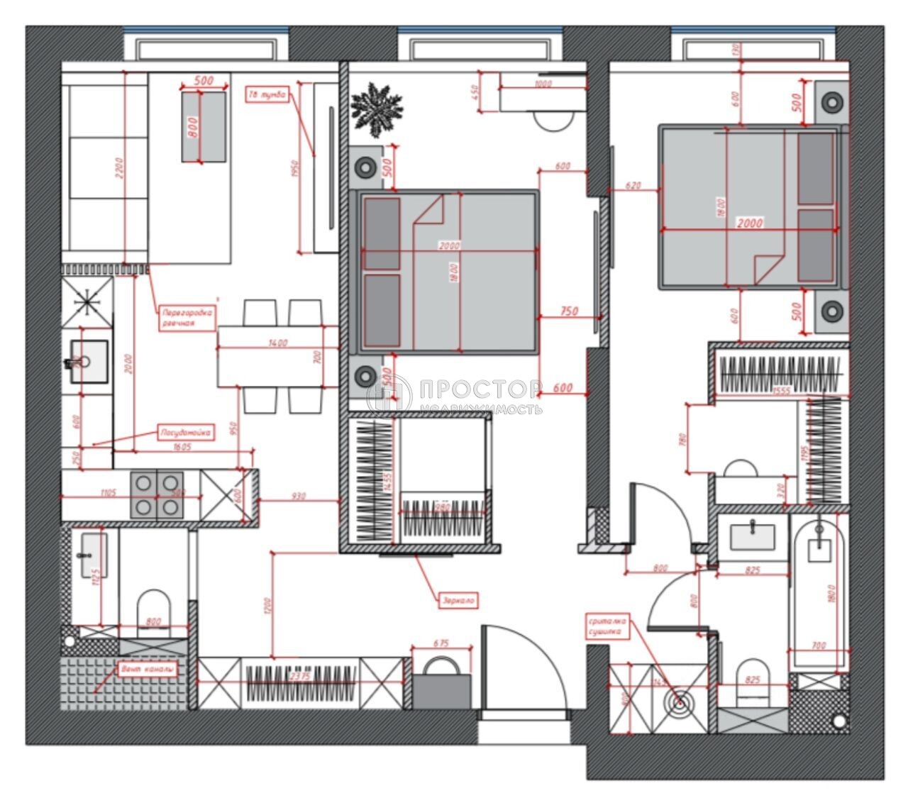 3-комнатная квартира, 65 м² - фото 25