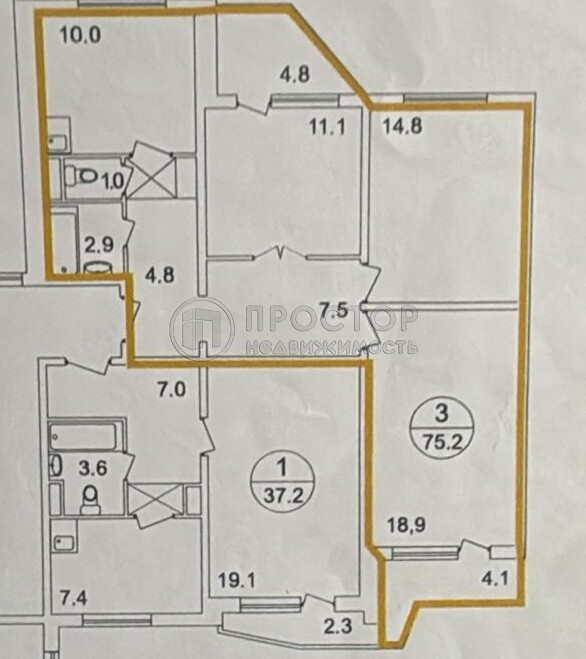 3-комнатная квартира, 75.2 м² - фото 128