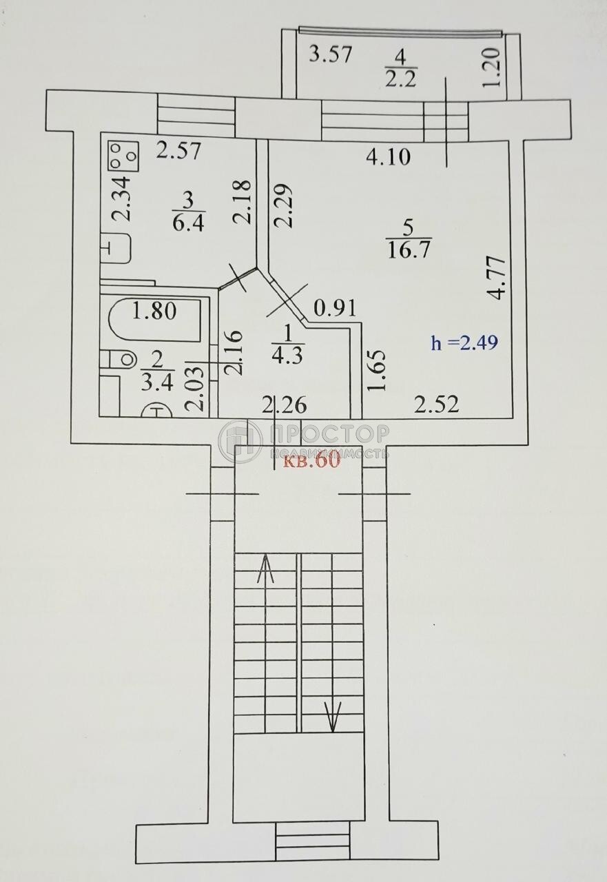 1-комнатная квартира, 32.2 м² - фото 82