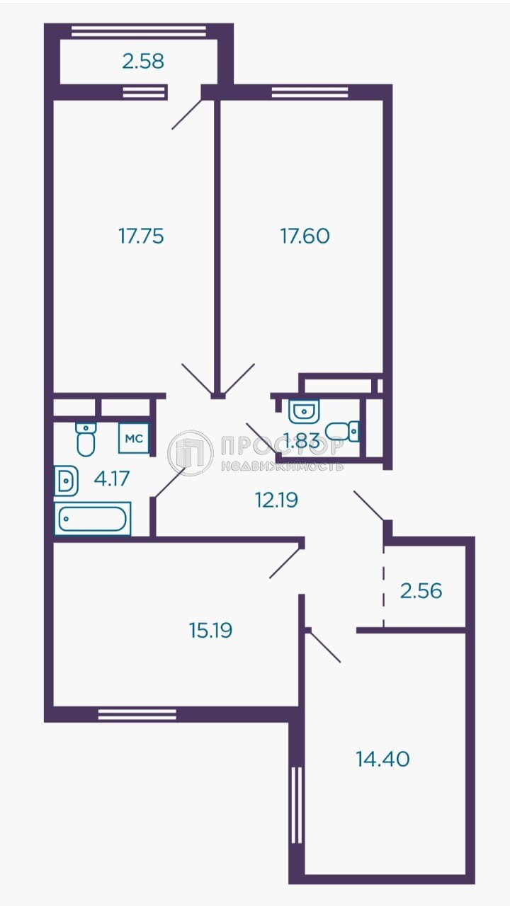 3-комнатная квартира, 86.4 м² - фото 31
