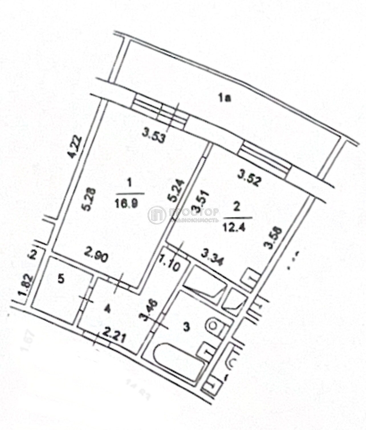 1-комнатная квартира, 43.2 м² - фото 372