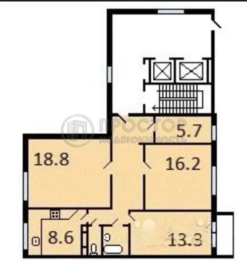 3-комнатная квартира, 81 м.кв.