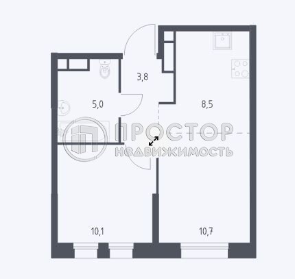 2-комнатная квартира, 38.1 м² - фото 45