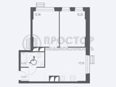 2-комнатная квартира, 51.15 м² - фото 12