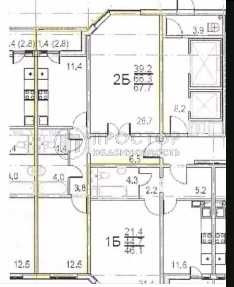 2-комнатная квартира, 68.5 м² - фото 33