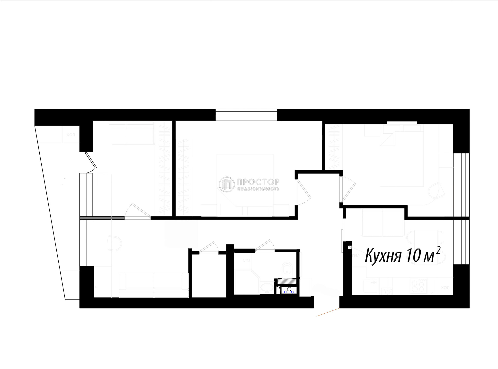 4-комнатная квартира, 72.2 м² - фото 13