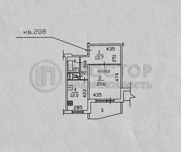 1-комнатная квартира, 54.6 м² - фото 783