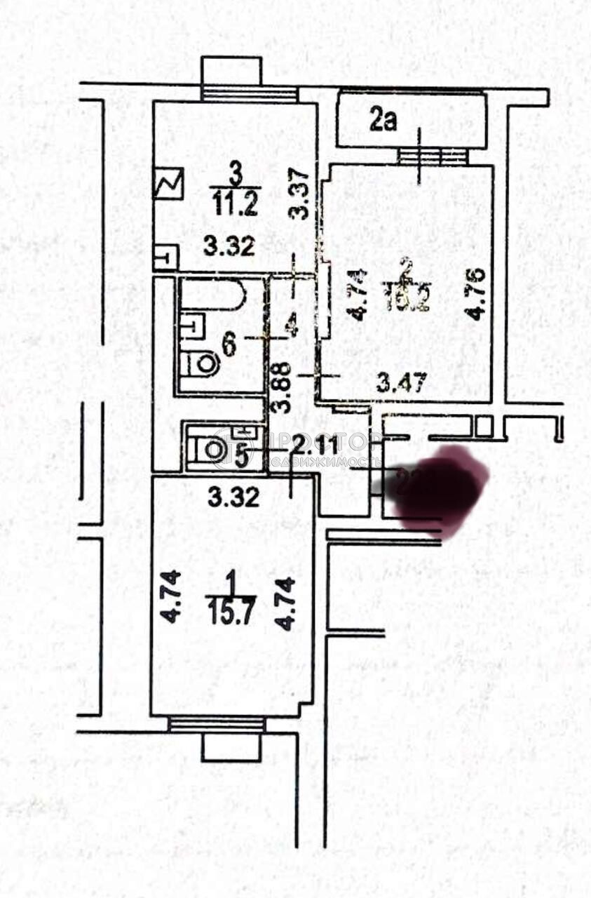 2-комнатная квартира, 55 м² - фото 203