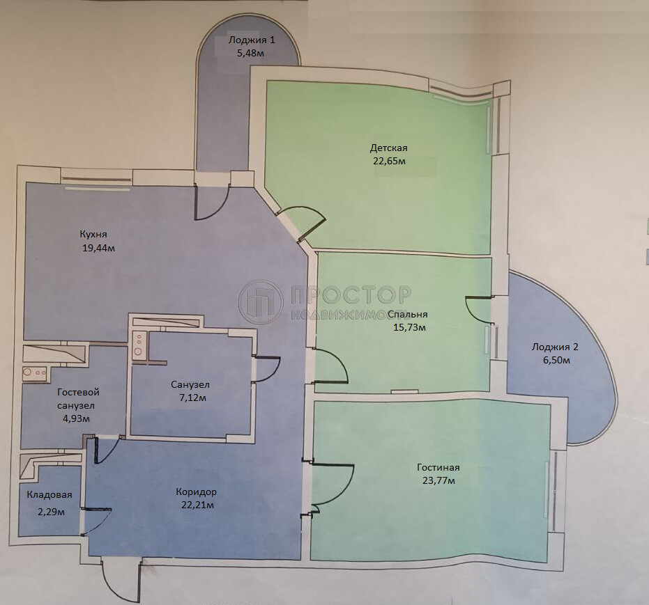 3-комнатная квартира, 118 м² - фото 900