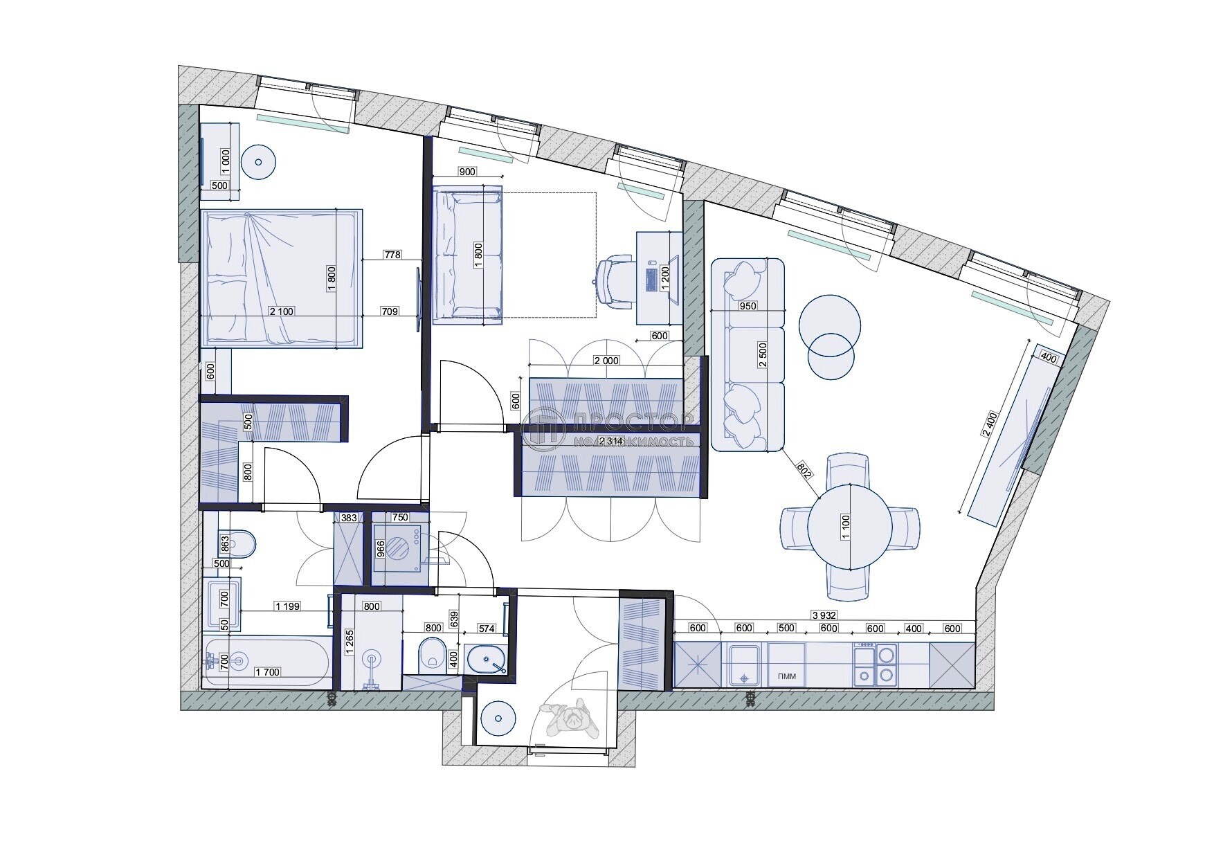 3-комнатная квартира, 70 м² - фото 406