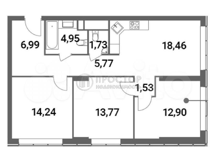3-комнатная квартира, 82 м² - фото 8