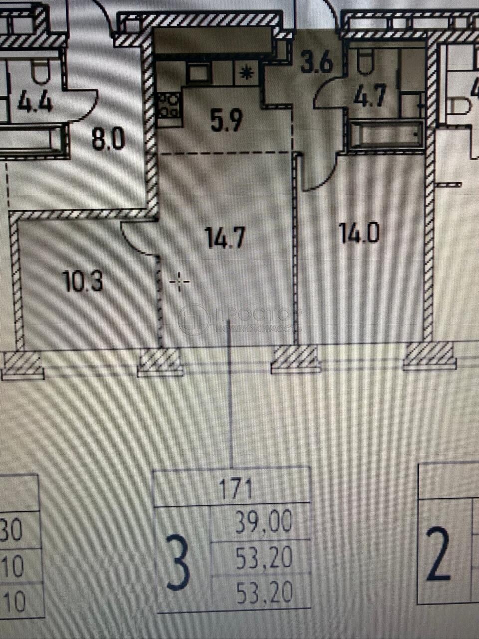 2-комнатная квартира, 53.2 м² - фото 254