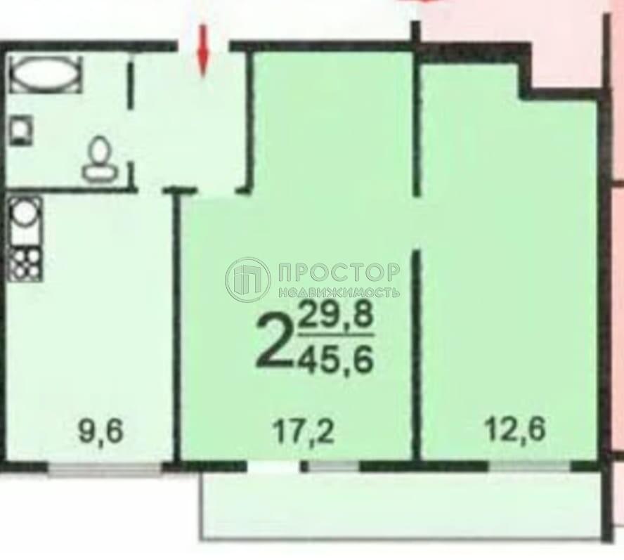 2-комнатная квартира, 46.5 м² - фото 31