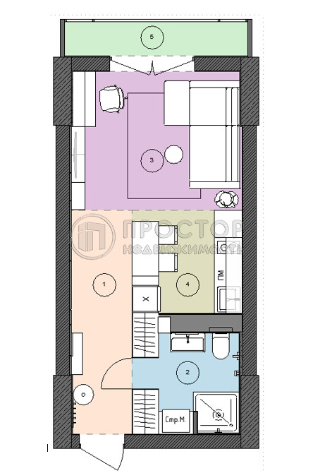 -комнатная квартира, 31.8 м² - фото 8