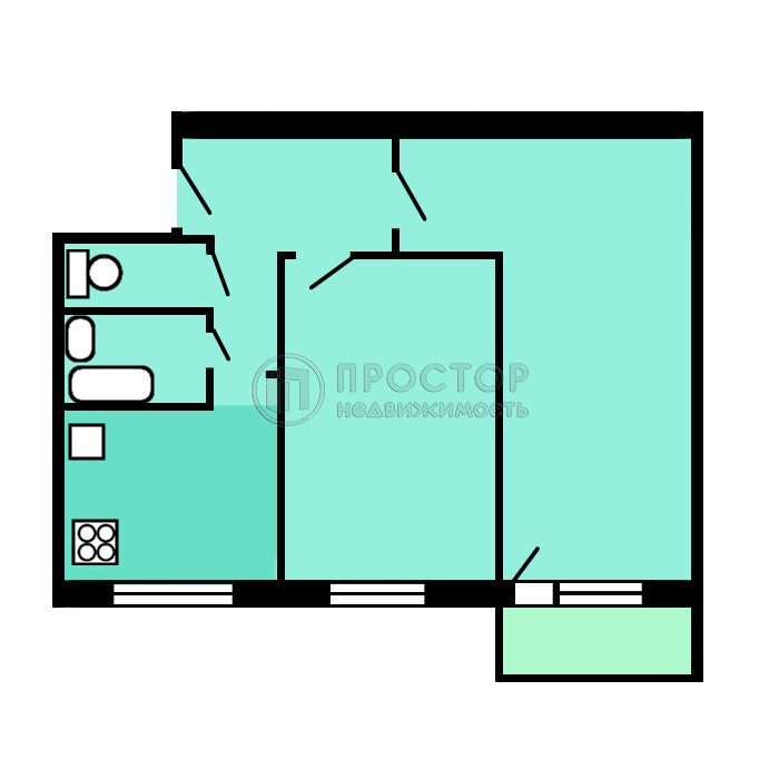 2-комнатная квартира, 42.5 м² - фото 11