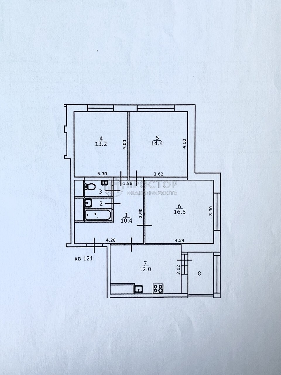 3-комнатная квартира, 71.2 м² - фото 37