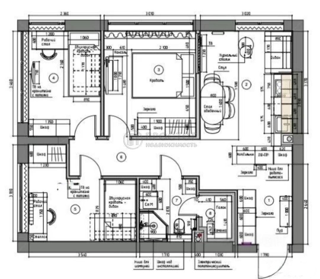 3-комнатная квартира, 58.6 м² - фото 12