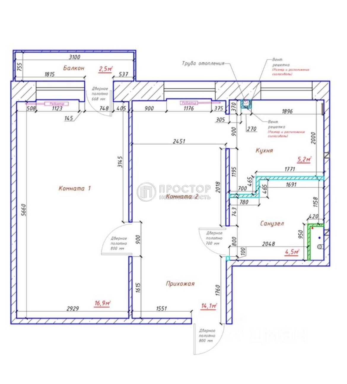 2-комнатная квартира, 43.2 м² - фото 30
