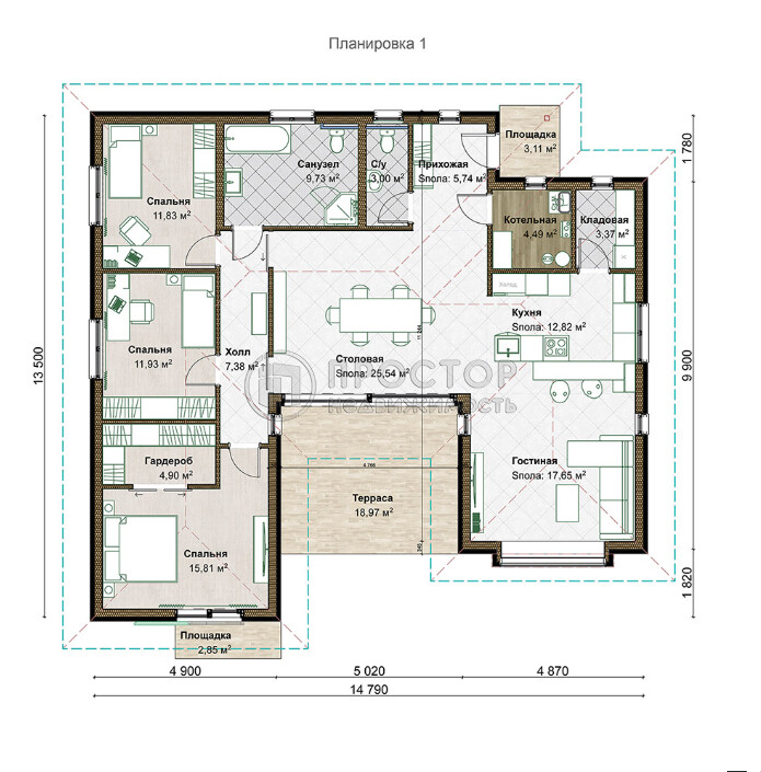 3-комнатная квартира, 181 м² - фото 10