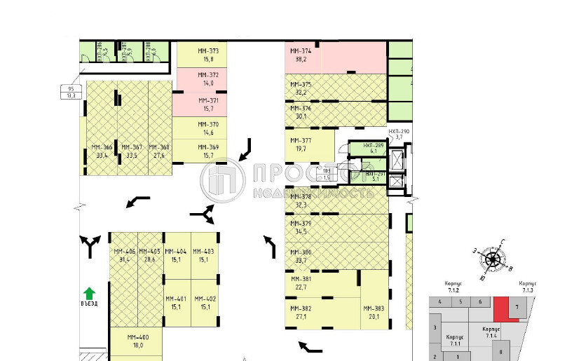 Машиноместо, 22.7 м² - фото 2