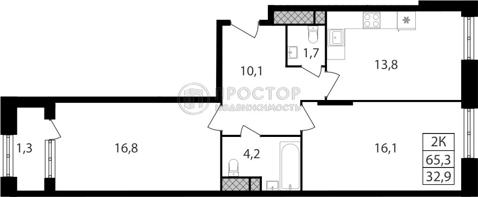 2-комнатная квартира, 62.7 м² - фото 5