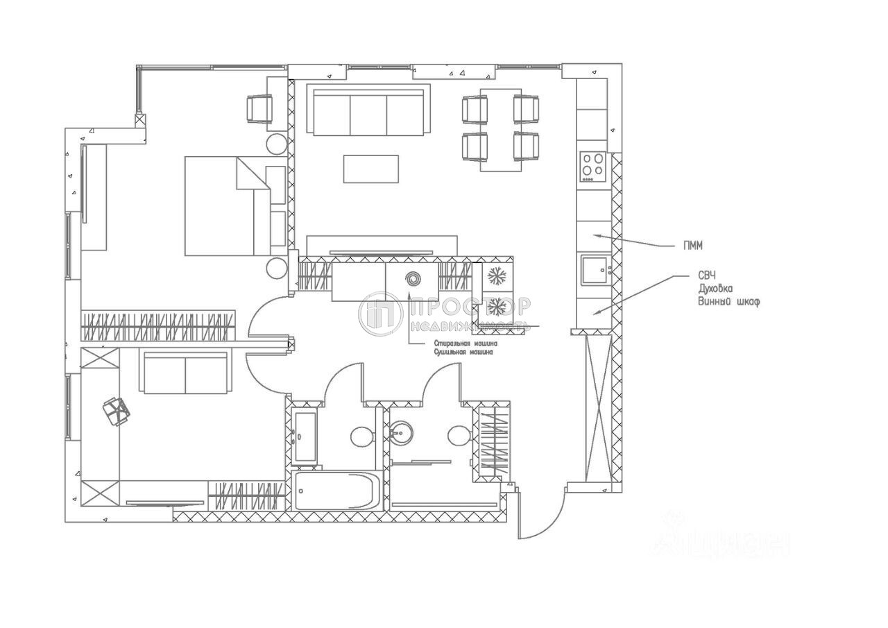 2-комнатная квартира, 77.1 м² - фото 16
