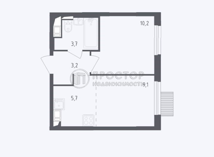 2-комнатная квартира, 32 м² - фото 22