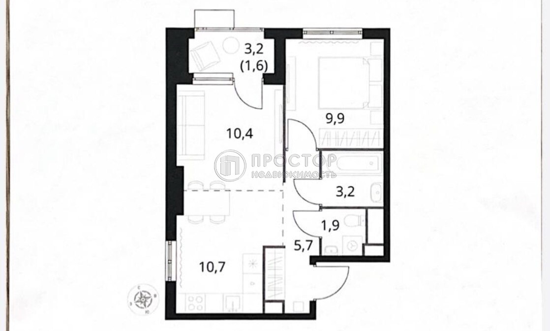 2-комнатная квартира, 46 м² - фото 7